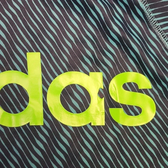 Adidas Blue Teal Wavy Pattern Hooded Long Sleeve Sweatshirt Youth Size XL‎ - Picture 9 of 11